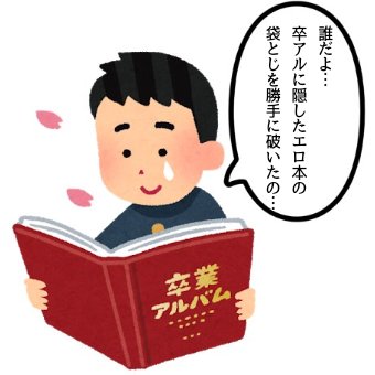 誰だよ…
卒アルに隠したエロ本の
袋とじを勝手に破いたの…